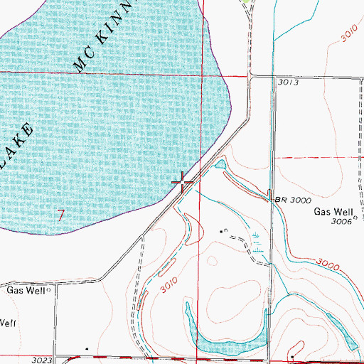 Topographic Map of Lake McKinney, KS