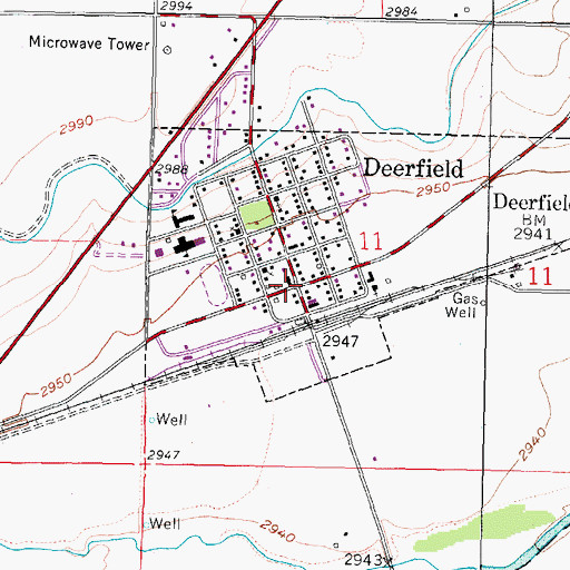 Topographic Map of Deerfield, KS
