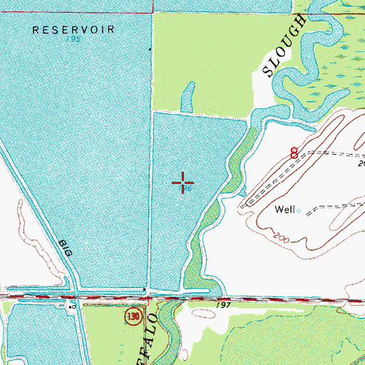Topographic Map of Buffalo Slough, AR
