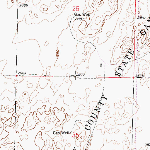 Topographic Map of Finney County Game Refuge, KS