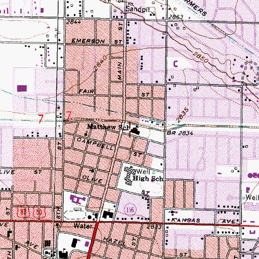 Topographic Map of Georgia Matthews Elementary School, KS