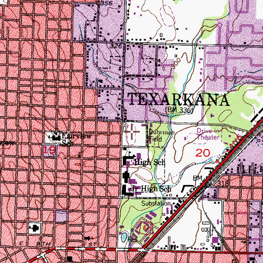 Topographic Map of Buhrman Field, AR