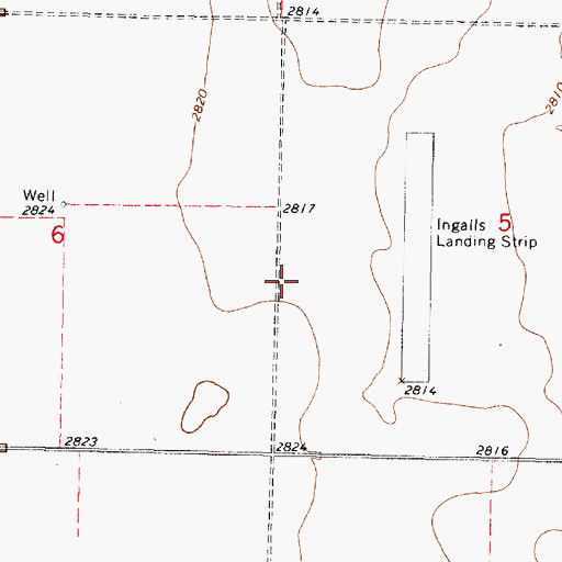 Topographic Map of Ingalls Municipal Airport, KS