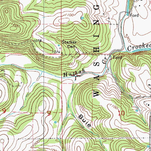 Topographic Map of Buie Hollow, AR