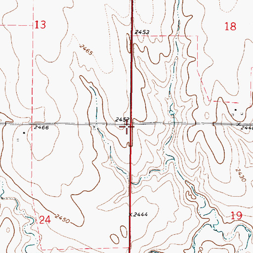 Topographic Map of Township of Sawlog, KS