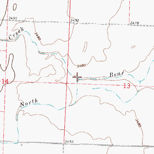 Topographic Map of Dry Creek, KS