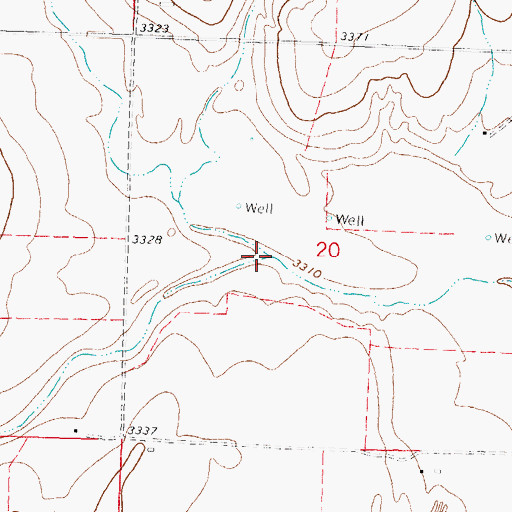 Topographic Map of North Bear Creek, KS