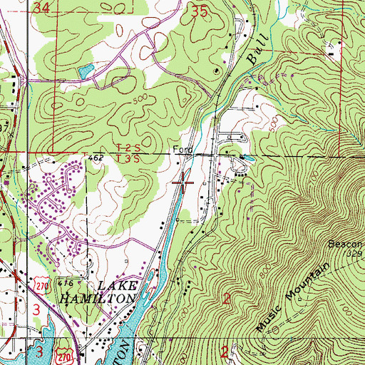 Topographic Map of Bull Bayou, AR