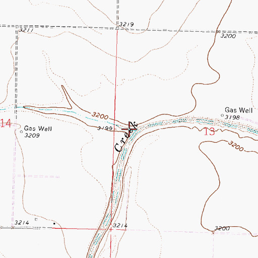 Topographic Map of Little Bear Creek, KS