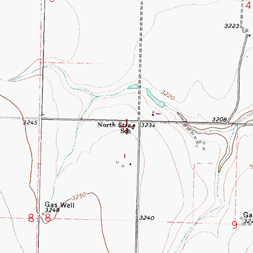 Topographic Map of North Star School, KS