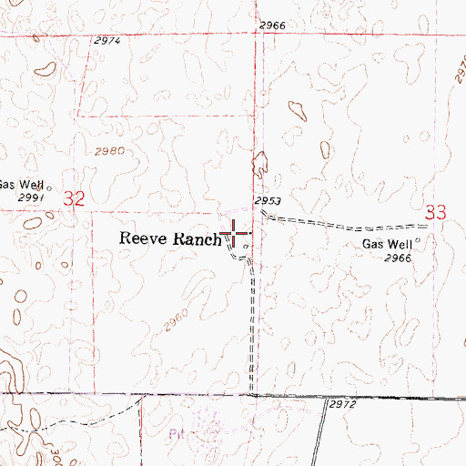Topographic Map of Reeve Ranch, KS