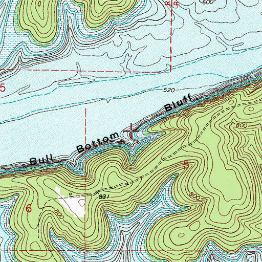 Topographic Map of Bull Bottom Bluff, AR