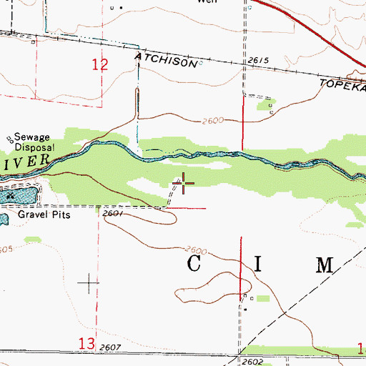 Topographic Map of Township of Cimarron, KS