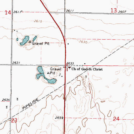 Topographic Map of Church of God in Christ, KS