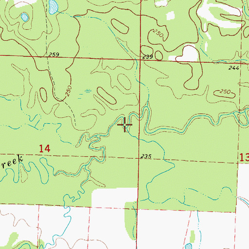 Topographic Map of Bull Branch, AR