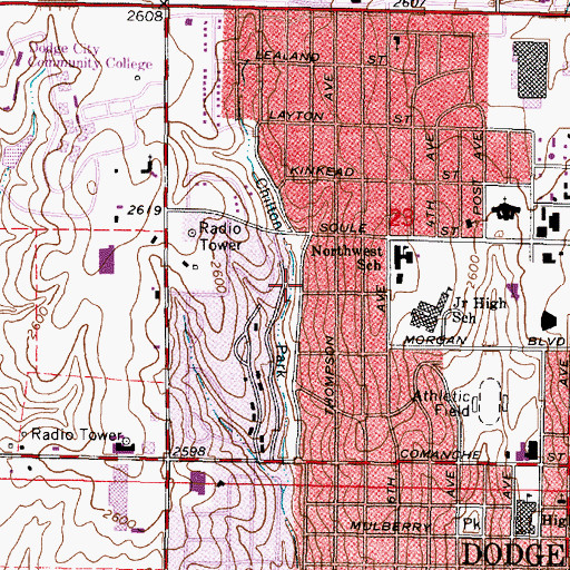 Topographic Map of Chilton Park, KS