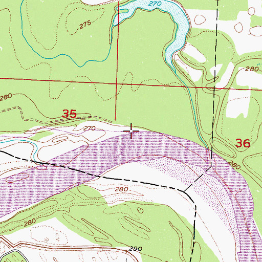 Topographic Map of Bull Creek, AR