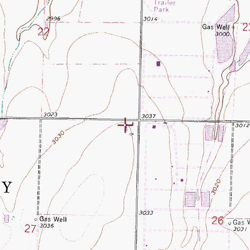 Topographic Map of Pleasant Prairie Church, KS