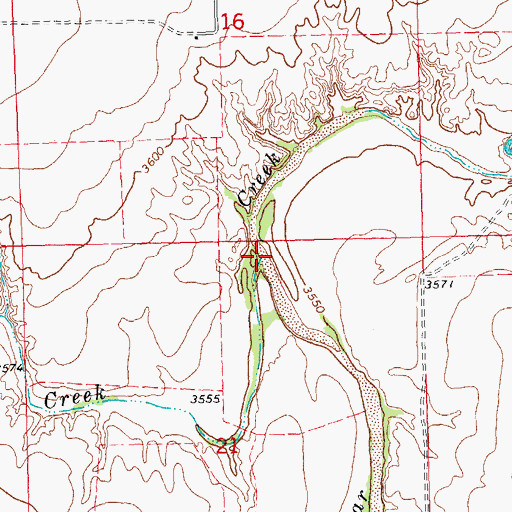 Topographic Map of Buffalo Creek, KS
