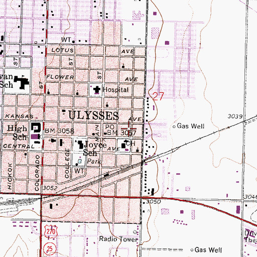 Topographic Map of Ulysses, KS