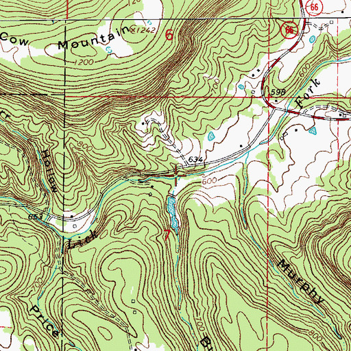 Topographic Map of Bull Pen Hollow, AR