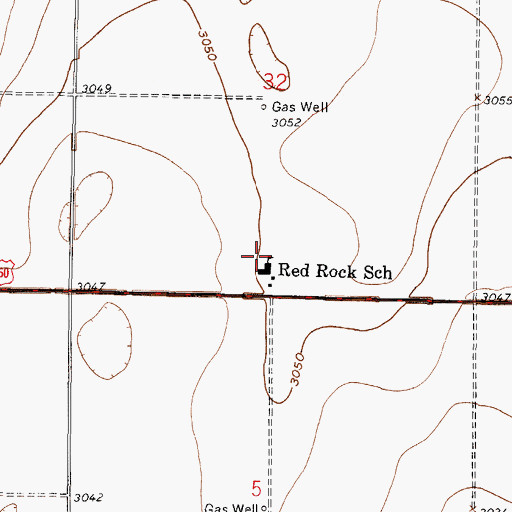 Topographic Map of Red Rock Elementary School (historical), KS
