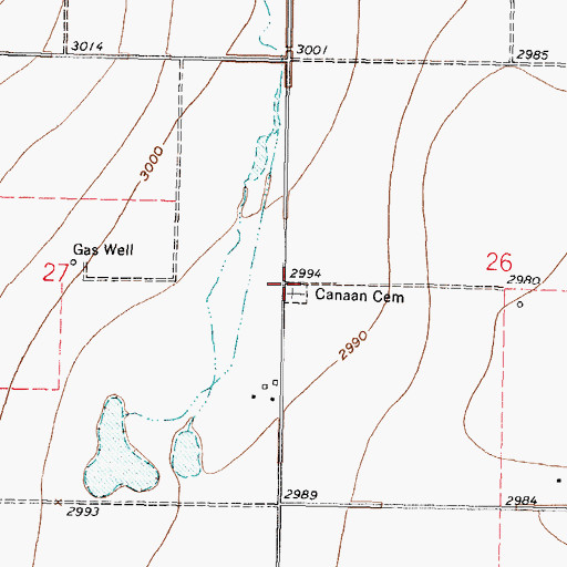 Topographic Map of Canaan Cemetery, KS