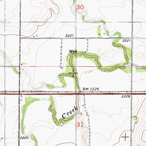 Topographic Map of Spring Creek, KS
