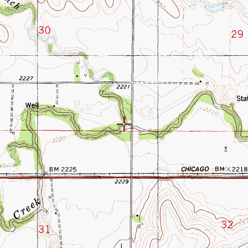 Topographic Map of Spring Branch, KS