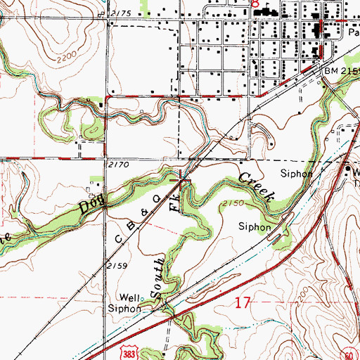 Topographic Map of North Fork Prairie Dog Creek, KS