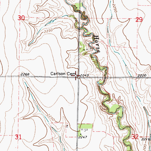 Topographic Map of Carlson Cemetery, KS