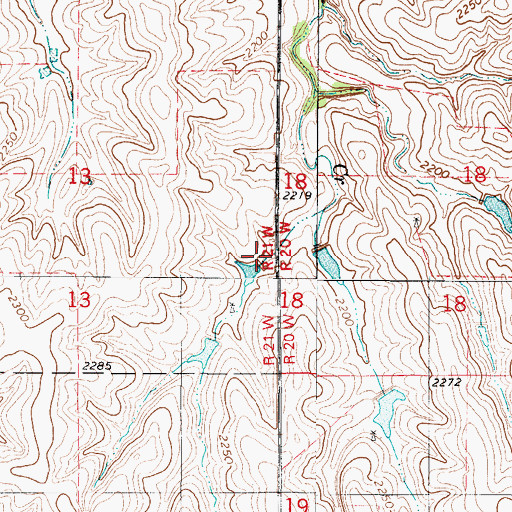 Topographic Map of Wildcat Creek, KS