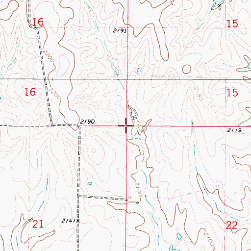 Topographic Map of Township of Freedom, KS