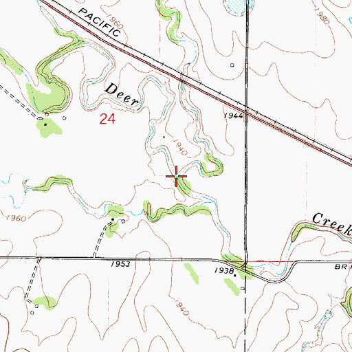 Topographic Map of Boughton Creek, KS