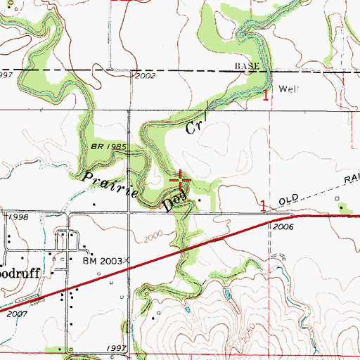 Topographic Map of Jack Creek, KS