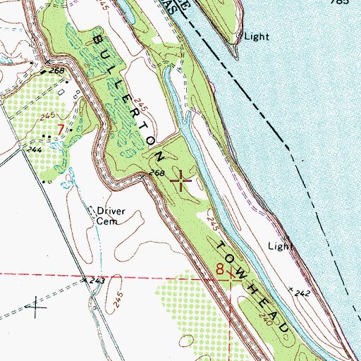 Topographic Map of Bullerton Towhead, AR