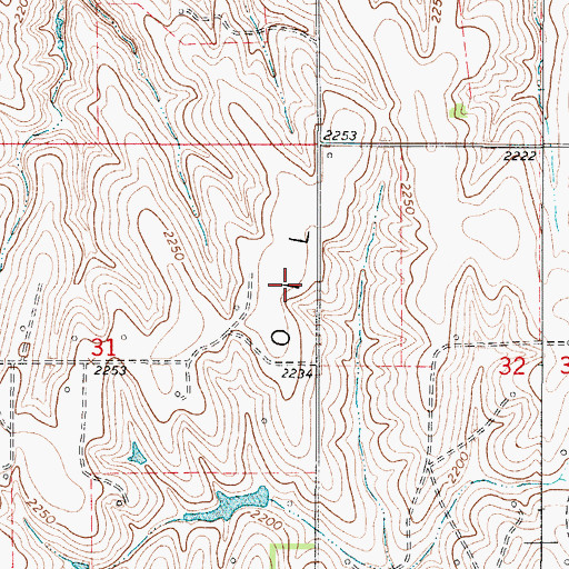 Topographic Map of Huffstutter Oil Field, KS