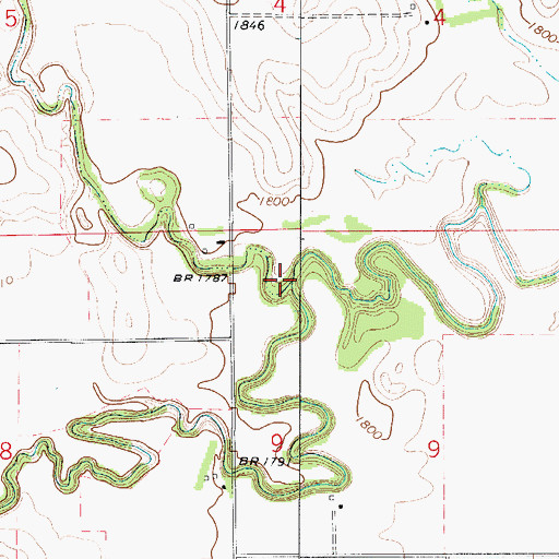 Topographic Map of Spring Creek, KS