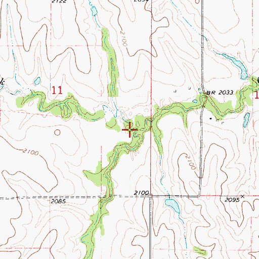 Topographic Map of West Crow Creek, KS