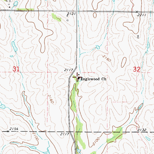 Topographic Map of Englewood Wesleyan Church, KS