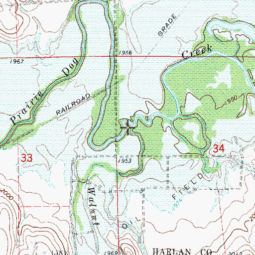 Topographic Map of Walnut Creek, NE