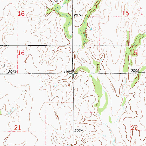 Topographic Map of Township of Greenwood, KS