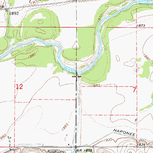 Topographic Map of Crow Creek, NE