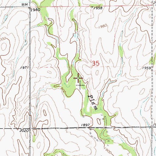 Topographic Map of Trap Creek, KS