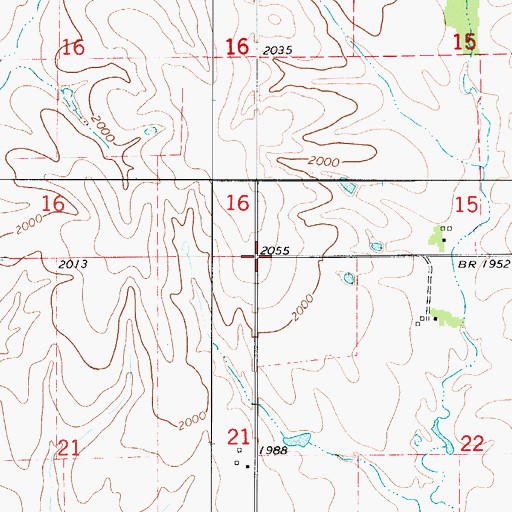 Topographic Map of Township of Crystal, KS
