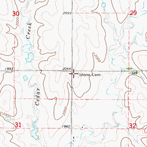 Topographic Map of Stone Cemetery, KS