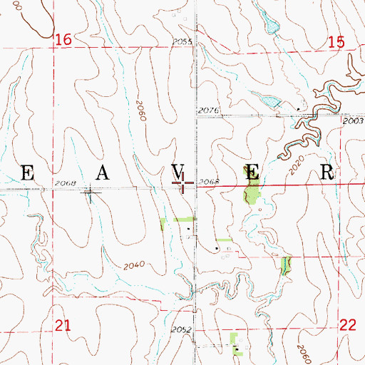 Topographic Map of Township of Beaver, KS