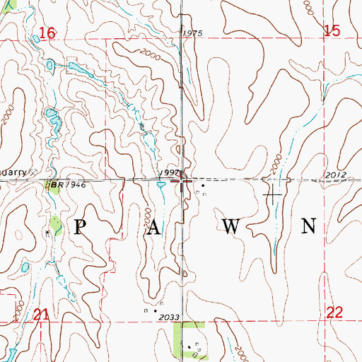 Topographic Map of Township of Pawnee, KS