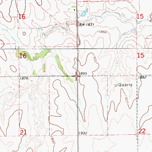 Topographic Map of Township of White Rock, KS