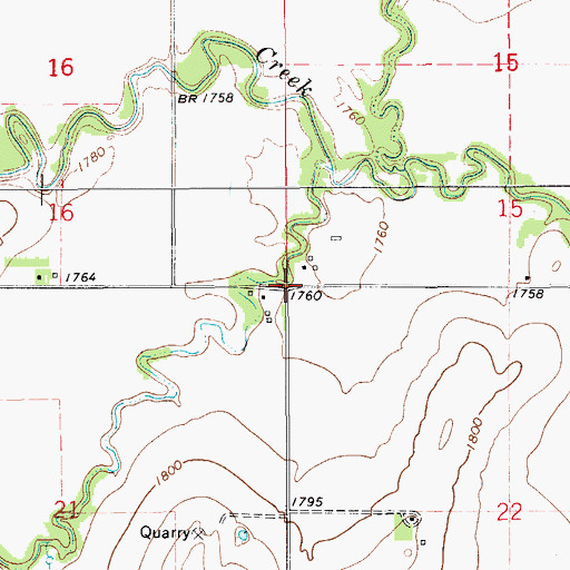 Topographic Map of Township of White Mound, KS